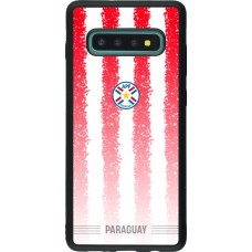 Coque Samsung Galaxy S10+ - Silicone rigide noir Maillot de football Paraguay 2026 personnalisable