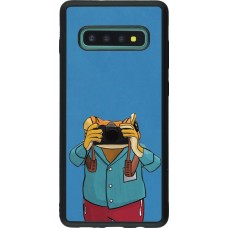 Coque Samsung Galaxy S10+ - Silicone rigide noir Frog with camera DTMF