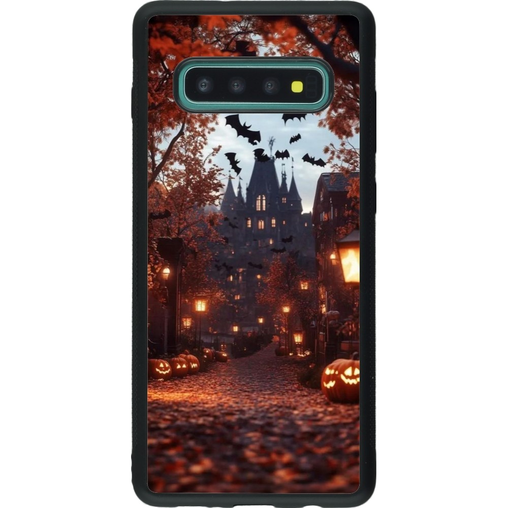 Samsung Galaxy S10+ Case Hülle - Silikon schwarz Halloween 2025 Haunted house