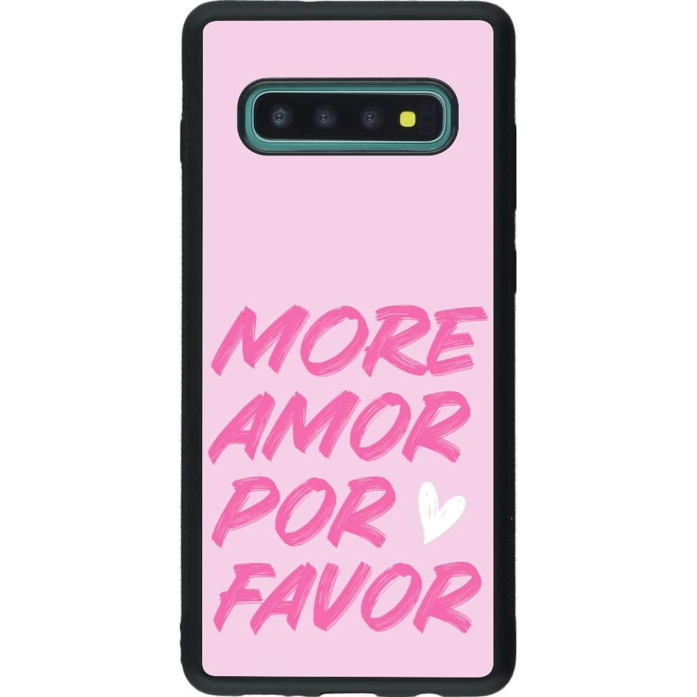 Samsung Galaxy S10+ Case Hülle - Silikon schwarz More amor porfavor