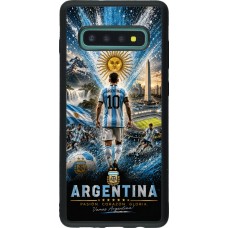 Coque Samsung Galaxy S10+ - Silicone rigide noir Football Argentine splash 2026