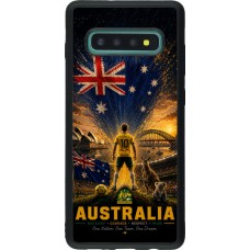 Coque Samsung Galaxy S10+ - Silicone rigide noir Football Australie splash 2026