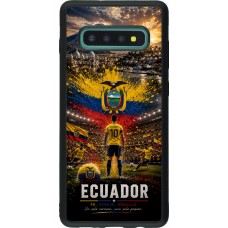 Coque Samsung Galaxy S10+ - Silicone rigide noir Football Équateur splash 2026