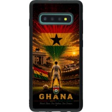 Coque Samsung Galaxy S10+ - Silicone rigide noir Football Ghana splash 2026