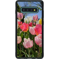 Coque Samsung Galaxy S10+ - Silicone rigide noir Tulips Spring 2026