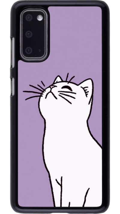 Coque Samsung Galaxy S20 - Chat sur fond violet