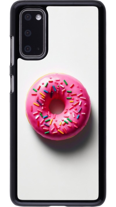 Coque Samsung Galaxy S20 - Weißer Hintergrund, pinker Donut