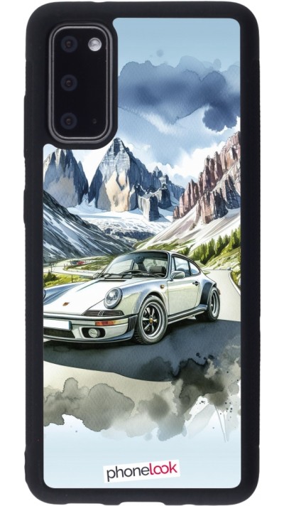 Coque Samsung Galaxy S20 - Silicone rigide noir Porsche 911 Mountain Watercolor Coque Samsung Galaxy S20 - Silicone rigide noir Porsche 911 Mountain Watercolor