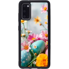 Coque Samsung Galaxy S20 - Silicone rigide noir Easter 2026 Eggs with flowers