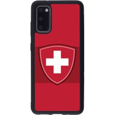 Coque Samsung Galaxy S20 - Silicone rigide noir Hockey World Championship Ecusson Suisse