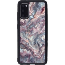 Samsung Galaxy S20 Case Hülle - Silikon schwarz Violetter silberner Marmor
