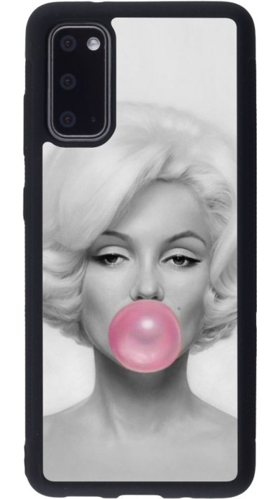 Coque Samsung Galaxy S20 - Silicone rigide noir Marilyn Bubble