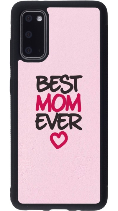Coque Samsung Galaxy S20 - Silicone rigide noir Mom 2023 best Mom ever pink