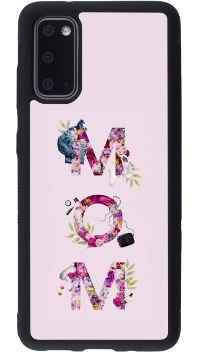 Coque Samsung Galaxy S20 - Silicone rigide noir Mom 2024 girly mom
