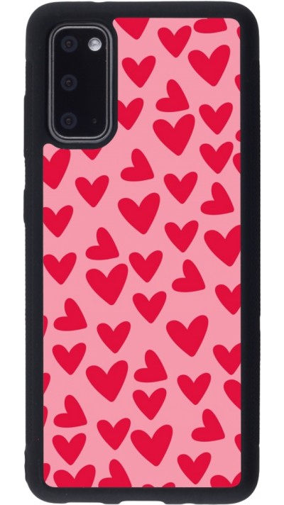 Coque Samsung Galaxy S20 - Silicone rigide noir Mom 2024 petits coeurs