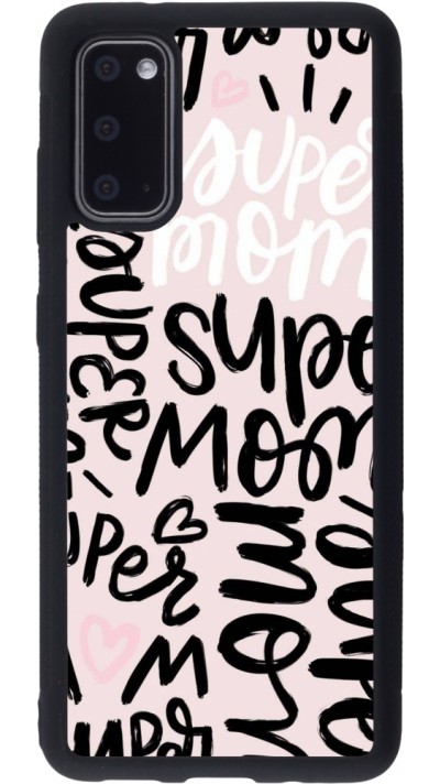 Coque Samsung Galaxy S20 - Silicone rigide noir Mom 2024 Super mom