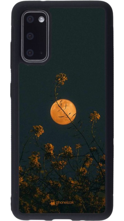 Coque Samsung Galaxy S20 - Silicone rigide noir Moon Flowers