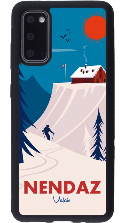 Coque Samsung Galaxy S20 - Silicone rigide noir Nendaz Cabane Ski