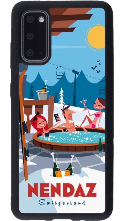 Coque Samsung Galaxy S20 - Silicone rigide noir Nendaz Mountain Jacuzzi