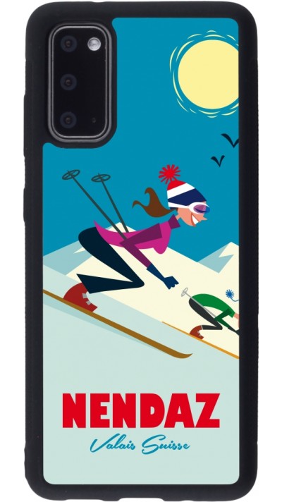 Coque Samsung Galaxy S20 - Silicone rigide noir Nendaz Ski Downhill