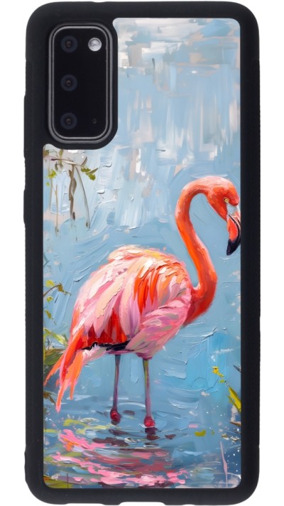 Coque Samsung Galaxy S20 - Silicone rigide noir Paint Flamingo