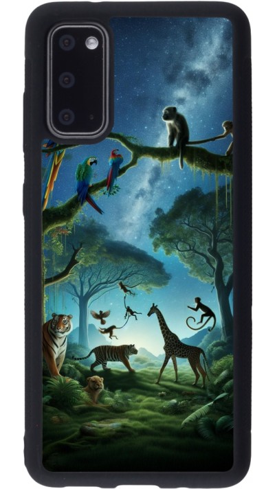 Coque Samsung Galaxy S20 - Silicone rigide noir Paradis des animaux exotiques