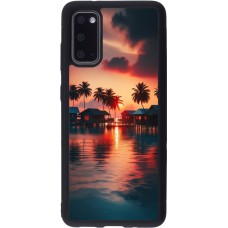 Coque Samsung Galaxy S20 - Silicone rigide noir Paradis Maldives
