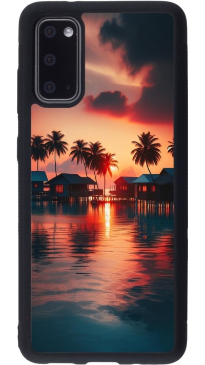 Coque Samsung Galaxy S20 - Silicone rigide noir Paradis Maldives