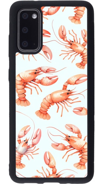 Coque Samsung Galaxy S20 - Silicone rigide noir Pattern de homards pastels