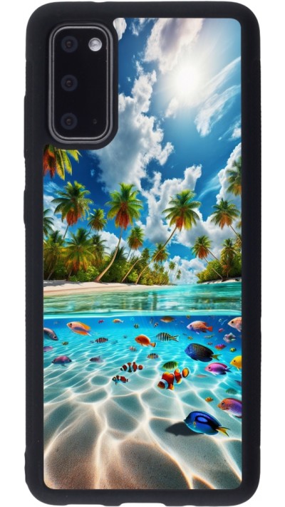 Coque Samsung Galaxy S20 - Silicone rigide noir Plage Paradis
