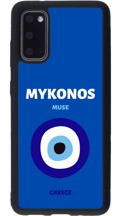 Coque Samsung Galaxy S20 - Silicone rigide noir Pop Summer Destination Mykonos Coque Samsung Galaxy S20 - Silicone rigide noir Pop Summer Destination Mykonos