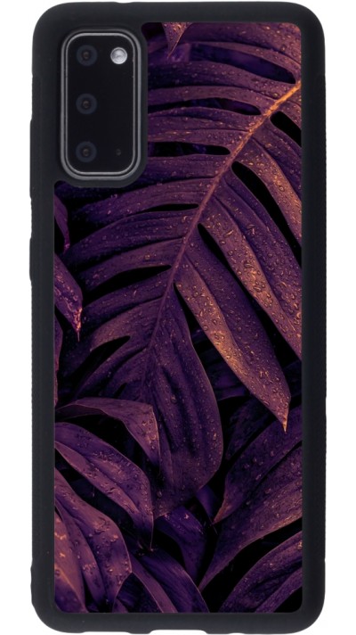 Coque Samsung Galaxy S20 - Silicone rigide noir Purple Light Leaves