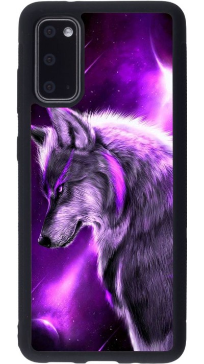 Coque Samsung Galaxy S20 - Silicone rigide noir Purple Sky Wolf