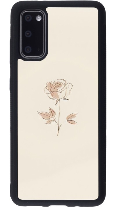 Coque Samsung Galaxy S20 - Silicone rigide noir Sable Rose Minimaliste
