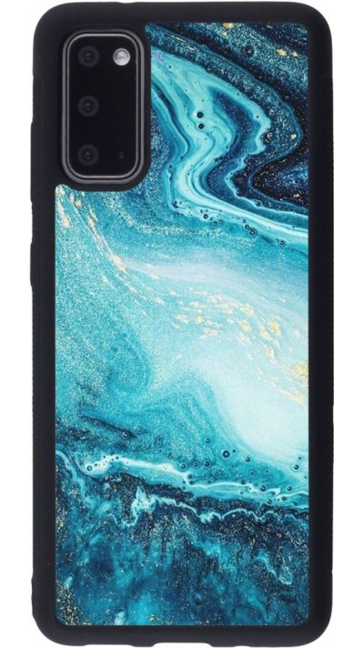 Coque Samsung Galaxy S20 - Silicone rigide noir Sea Foam Blue