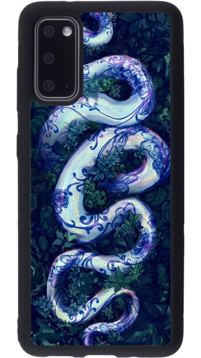 Coque Samsung Galaxy S20 - Silicone rigide noir Serpent Blue Anaconda