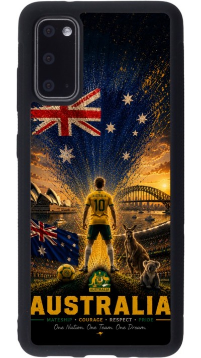 Coque Samsung Galaxy S20 - Silicone rigide noir Football Australie splash 2026