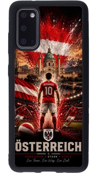 Coque Samsung Galaxy S20 - Silicone rigide noir Football Autriche splash 2026