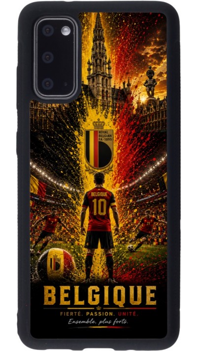 Coque Samsung Galaxy S20 - Silicone rigide noir Football Belgique splash 2026