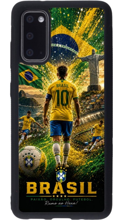 Coque Samsung Galaxy S20 - Silicone rigide noir Football Bre?sil splash 2026