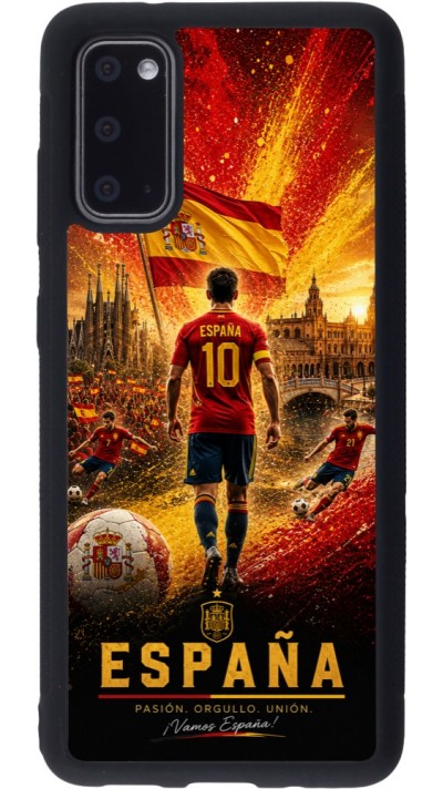 Coque Samsung Galaxy S20 - Silicone rigide noir Football Espagne splash 2026