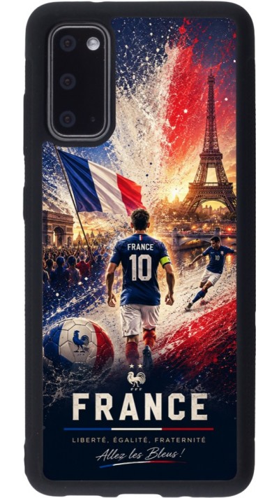 Coque Samsung Galaxy S20 - Silicone rigide noir Football France splash 2026