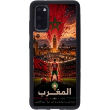 Coque Samsung Galaxy S20 - Silicone rigide noir Football Maroc splash 2026