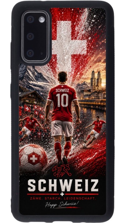 Coque Samsung Galaxy S20 - Silicone rigide noir Football Schweiz splash 2026