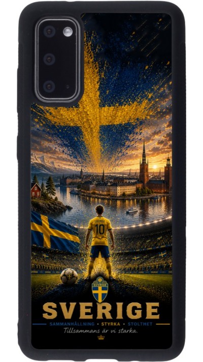 Coque Samsung Galaxy S20 - Silicone rigide noir Football Suède splash 2026