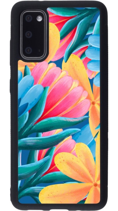 Coque Samsung Galaxy S20 - Silicone rigide noir Spring 23 colorful flowers
