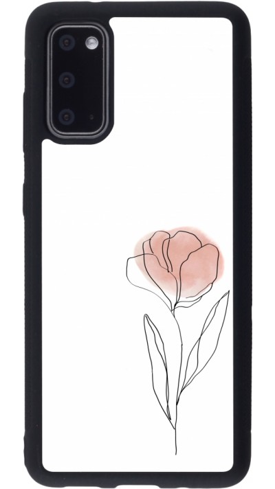 Coque Samsung Galaxy S20 - Silicone rigide noir Spring 23 minimalist flower Coque Samsung Galaxy S20 - Silicone rigide noir Spring 23 minimalist flower