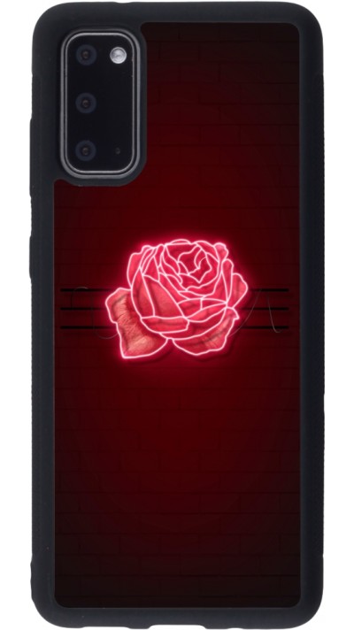 Coque Samsung Galaxy S20 - Silicone rigide noir Spring 23 neon rose