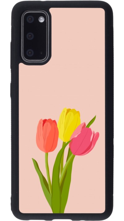 Coque Samsung Galaxy S20 - Silicone rigide noir Spring 23 tulip trio