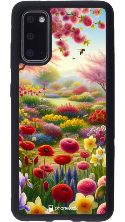 Coque Samsung Galaxy S20 - Silicone rigide noir Spring 25 Bouquet printemps